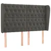 Image de vidaXL TÃªte de lit avec oreilles Gris foncÃ© 163x23x118/128 cm Velours