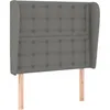 Image de vidaXL TÃªte de lit avec oreilles Gris foncÃ© 83x23x118/128 cm Tissu