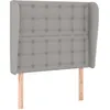 Image de vidaXL TÃªte de lit avec oreilles Gris clair 93x23x118/128 cm Tissu