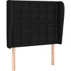 Image de vidaXL TÃªte de lit avec oreilles Noir 103x23x118/128 cm Tissu