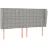 Image de vidaXL TÃªte de lit avec oreilles Gris clair 163x23x118/128 cm Tissu