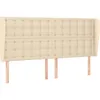 Image de vidaXL TÃªte de lit avec oreilles CrÃ¨me 183x23x118/128 cm Tissu