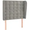 Image de vidaXL TÃªte de lit avec oreilles Gris clair 93x23x118/128 cm Velours