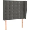 Image de vidaXL TÃªte de lit avec oreilles Gris foncÃ© 93x23x118/128 cm Velours