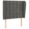 Image de vidaXL TÃªte de lit avec oreilles Gris foncÃ© 103x23x118/128 cm Velours