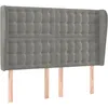 Image de vidaXL TÃªte de lit avec oreilles Gris clair 147x23x118/128 cm Velours