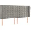 Image de vidaXL TÃªte de lit avec oreilles Gris clair 163x23x118/128 cm Velours