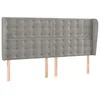 Image de vidaXL TÃªte de lit avec oreilles Gris clair 203x23x118/128 cm Velours