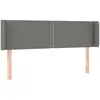 Image de vidaXL TÃªte de lit avec oreilles Gris foncÃ© 147x16x78/88 cm Tissu
