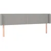 Image de vidaXL TÃªte de lit avec oreilles Gris clair 203x16x78/88 cm Tissu
