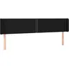 Image de vidaXL TÃªte de lit avec oreilles Noir 203x16x78/88 cm Tissu