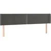 Image de vidaXL TÃªte de lit avec oreilles Gris foncÃ© 183x16x78/88 cm Velours