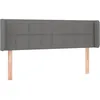 Image de vidaXL TÃªte de lit avec oreilles Gris foncÃ© 147x16x78/88 cm Tissu