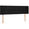 Image de vidaXL TÃªte de lit avec oreilles Noir 147x16x78/88 cm Tissu