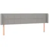 Image de vidaXL TÃªte de lit avec oreilles Gris clair 203x16x78/88 cm Tissu