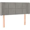 Image de vidaXL TÃªte de lit avec oreilles Gris clair 83x16x78/88 cm Velours