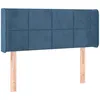 Image de vidaXL TÃªte de lit avec oreilles Bleu foncÃ© 103x16x78/88 cm Velours