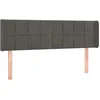 Image de vidaXL TÃªte de lit avec oreilles Gris foncÃ© 147x16x78/88 cm Velours