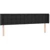 Image de vidaXL TÃªte de lit avec oreilles Noir 203x16x78/88 cm Similicuir
