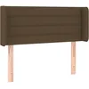 Image de vidaXL TÃªte de lit avec oreilles Marron FoncÃ© 83x16x78/88 cm Tissu