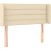 Image de vidaXL TÃªte de lit avec oreilles CrÃ¨me 93x16x78/88 cm Tissu