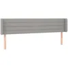 Image de vidaXL TÃªte de lit avec oreilles Gris clair 203x16x78/88 cm Tissu