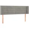Image de vidaXL TÃªte de lit avec oreilles Gris clair 147x16x78/88 cm Velours