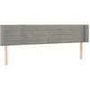 Image de vidaXL TÃªte de lit avec oreilles Gris clair 203x16x78/88 cm Velours
