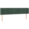 Image de vidaXL TÃªte de lit avec oreilles Vert foncÃ© 203x16x78/88 cm Velours