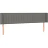 Image de vidaXL TÃªte de lit avec oreilles Gris foncÃ© 183x16x78/88 cm Tissu
