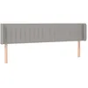 Image de vidaXL TÃªte de lit avec oreilles Gris clair 203x16x78/88 cm Tissu