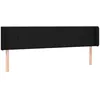 Image de vidaXL TÃªte de lit avec oreilles Noir 203x16x78/88 cm Tissu
