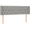 Image de vidaXL TÃªte de lit avec oreilles Gris clair 163x16x78/88 cm Tissu