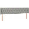 Image de vidaXL TÃªte de lit avec oreilles Gris clair 203x16x78/88 cm Tissu