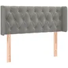 Image de vidaXL TÃªte de lit avec oreilles Gris clair 103x16x78/88 cm Velours