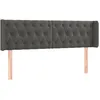 Image de vidaXL TÃªte de lit avec oreilles Gris foncÃ© 147x16x78/88 cm Velours