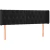 Image de vidaXL TÃªte de lit avec oreilles Noir 147x16x78/88 cm Velours
