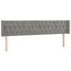 Image de vidaXL TÃªte de lit avec oreilles Gris clair 183x16x78/88 cm Velours