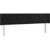 Image de vidaXL TÃªte de lit avec oreilles Noir 183x16x78/88 cm Velours