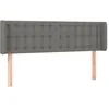 Image de vidaXL TÃªte de lit avec oreilles Gris foncÃ© 147x16x78/88 cm Tissu