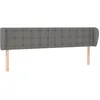 Image de vidaXL TÃªte de lit avec oreilles Gris foncÃ© 163x16x78/88 cm Tissu