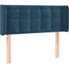 Image de vidaXL TÃªte de lit avec oreilles Bleu foncÃ© 103x16x78/88 cm Velours