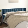 Image de vidaXL TÃªte de lit avec oreilles Bleu foncÃ© 163x16x78/88 cm Velours