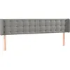 Image de vidaXL TÃªte de lit avec oreilles Gris clair 183x16x78/88 cm Velours