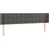 Image de vidaXL TÃªte de lit avec oreilles Gris foncÃ© 203x16x78/88 cm Velours