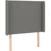 Image de vidaXL TÃªte de lit avec oreilles Gris foncÃ© 93x16x118/128 cm Tissu