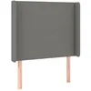 Image de vidaXL TÃªte de lit avec oreilles Gris foncÃ© 103x16x118/128 cm Tissu