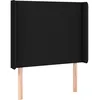 Image de vidaXL TÃªte de lit avec oreilles Noir 103x16x118/128 cm Tissu
