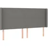 Image de vidaXL TÃªte de lit avec oreilles Gris foncÃ© 163x16x118/128 cm Tissu