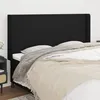 Image de vidaXL TÃªte de lit avec oreilles Noir 163x16x118/128 cm Tissu